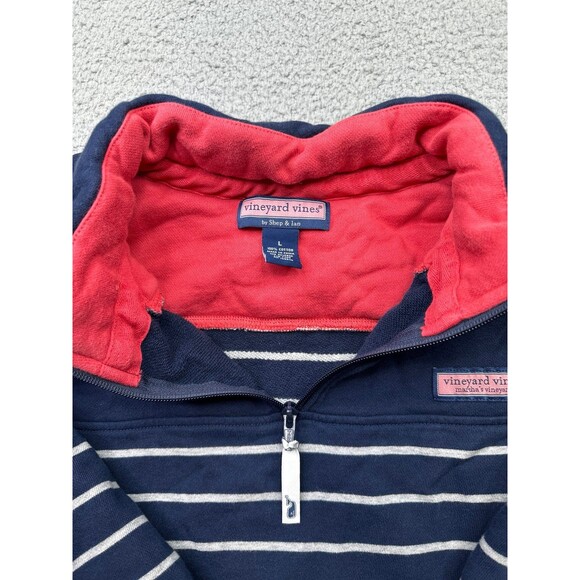 Vineyard Vines 1/4 Zip Striped Pullover Sweatshirt Mens Size L - Picture 5 of 8